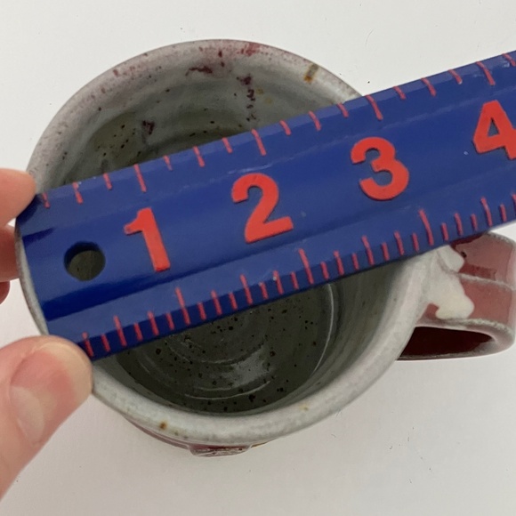 Red Artisan Studio Pottery Coffee Mug / Tea Cup, handmade 8 Oz - Picture 6 of 17